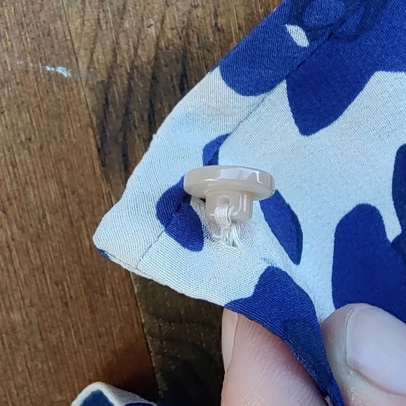 Tory Burch Robin Silk Blue Cheetah Print Long Sleeve Tunic Blouse Women's Size 2 - Picture 10 of 14